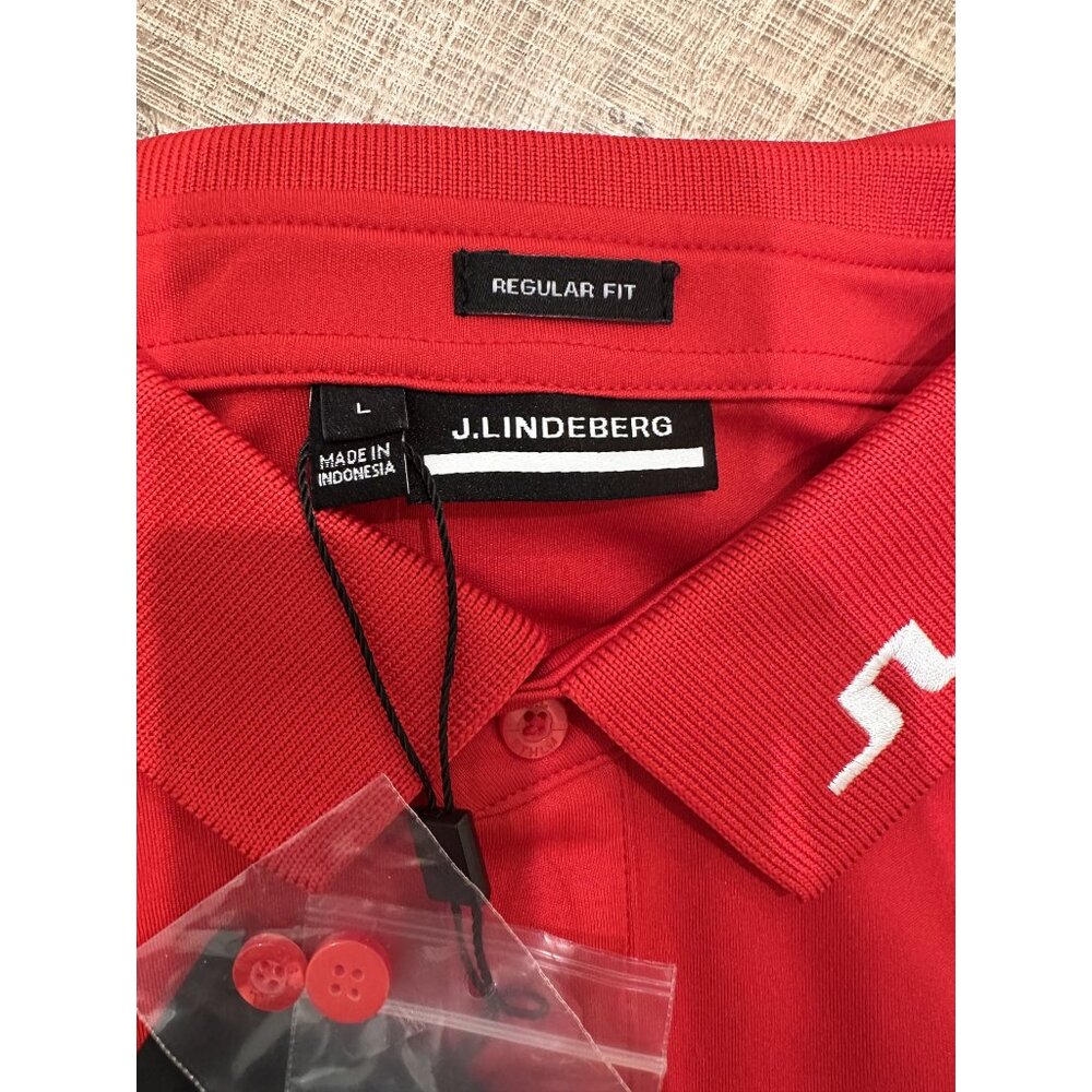 J.Lindeberg Men's KB Solid Regular Fit Short Sleeve Polo Shirts Size Large NWT - Picture 4 of 5